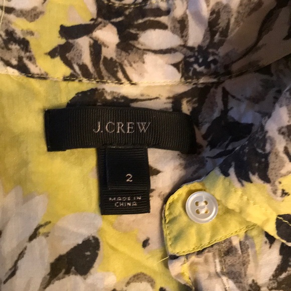 SOLD XP J Crew tunic blouse cotton silk floral - Picture 3 of 3